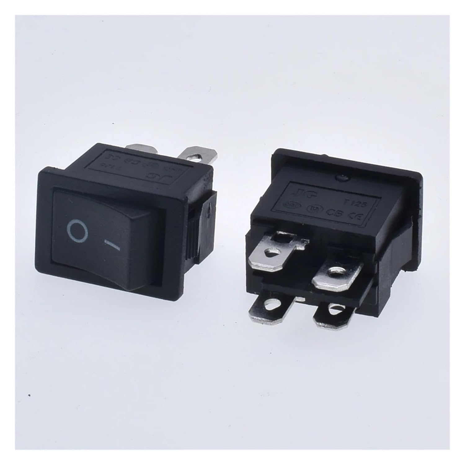 5 Pack KCD1 15 * 21mm Mini Black 4 Pin Two Position Toggle Switch On/Off Rocker Switch AC 6A/250V10A/125V Rocker Switch Power Switch