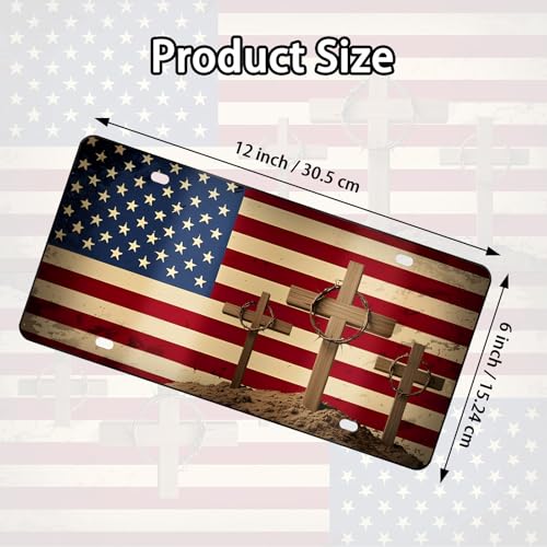 image for MCIAONE Front License Plate Cover, Cross License Plate Christian Alumi