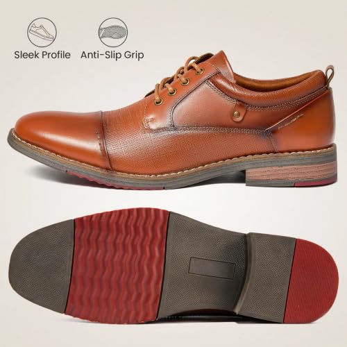 Image of Arkbird Men's Genuine Leather Oxford Dress Shoes - Lace-Up Business Formal Shoes for Office, Work & Daily Commute