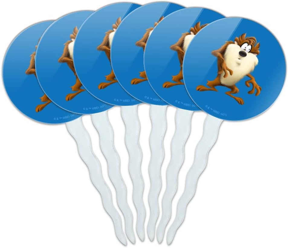 Looney Tunes Taz Wild Man – Juego de 6 piezas para decoración de cupcakes Looney Tunes Taz Wild Man – Juego de 6 piezas para decoración de cupcakes