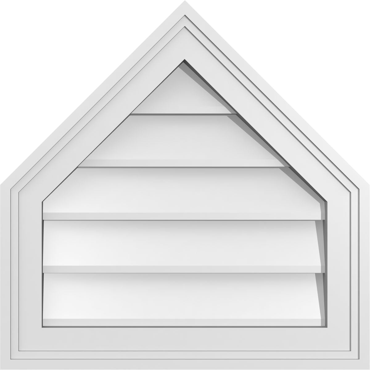 GVSPE18X1802SN-12 Peaked Top Brickmould Frame, Primed Tan Signature Series Surface Mount Gable Vents, 18-in. W x 18-in. H, Unfinished