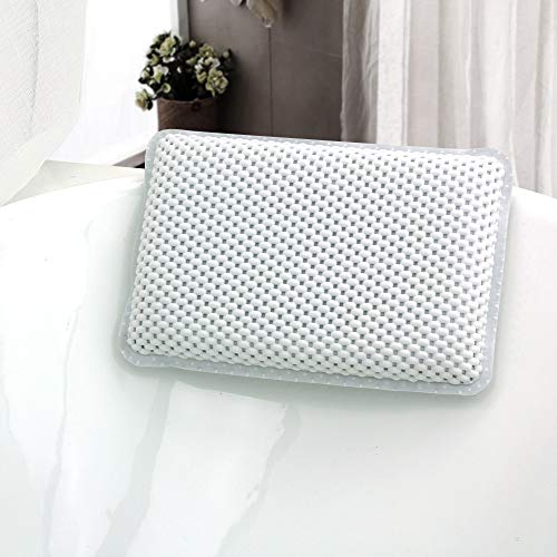 Bath Pillow SPA Bathtub Pillow Foam Tub Pillow 11.4 X 7.5 Inches with Individual Suction Cups Fit Any Size for Hotel & Home