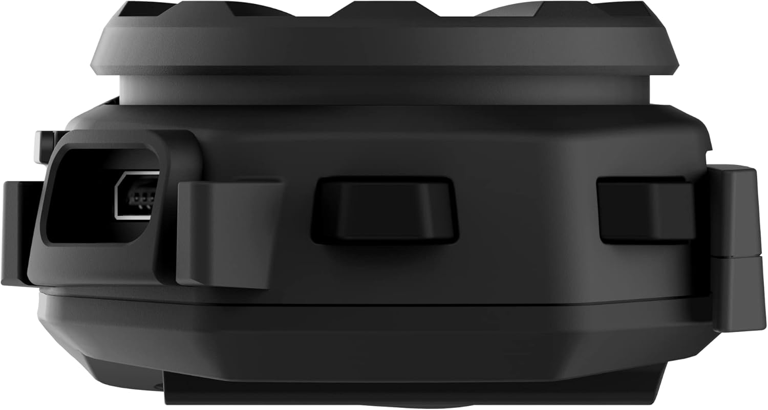 Lato view di Sena Spider ST1 che mostra la porta di ricarica USB