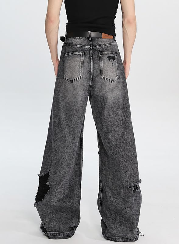 Men's Baggy Jeans Y2k Boyfriend Ripped Jeans for Woman Wide Leg Hip Hop Denim Pants Grunge Summer Clothes2