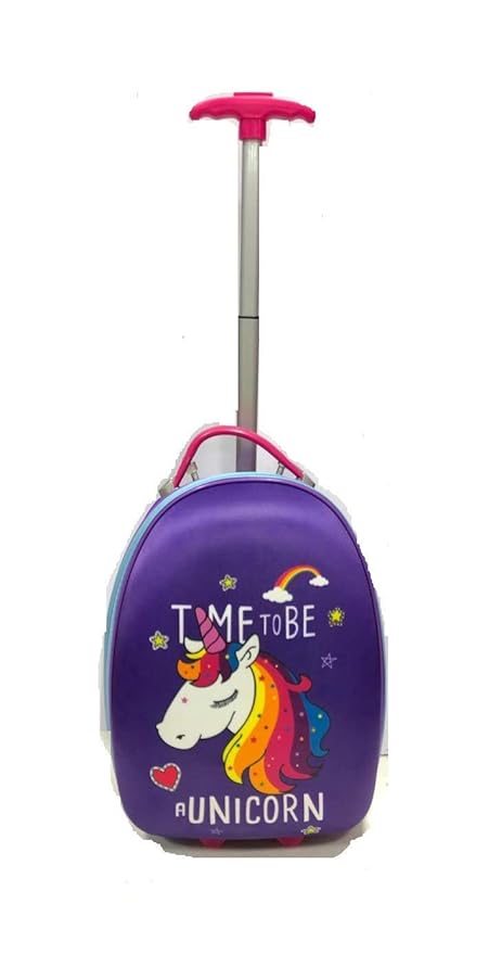 FunBlast Hard Canvas Luggage Trolley Bags for Kids-Cartoon Backpack for Kids, Cartoon Travel Bag Suitcase for Girls-Multicolor