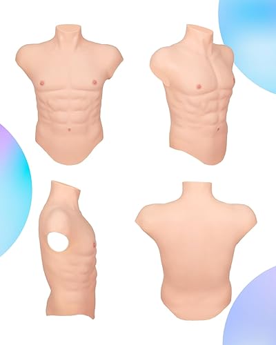 Miniatura 6 de Body de silicona con pecho muscular realista para hombre para cosplay, accesorios de Halloween
