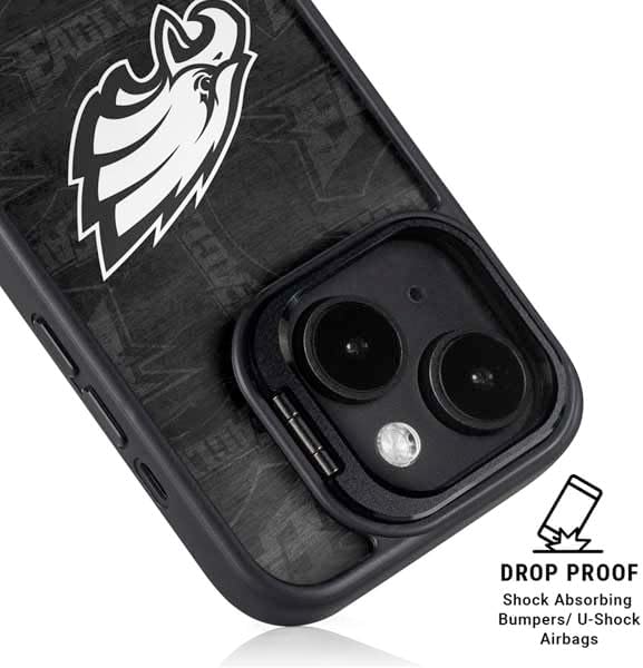 Skinit Kickstand Phone Case Compatible with iPhone 13 - Officially Licensed NFL Philadelphia Eagles Black & White Design