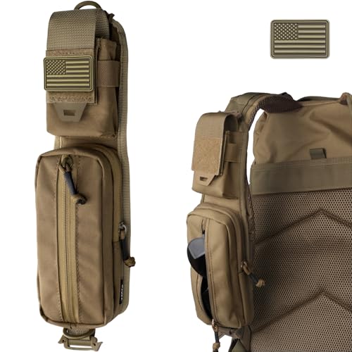 WYNEX Molle Accessories Pouch of Double Zipper Pocket Version Backpack Strap Pouch Shoulder Strap Molle Attachment Tactical Accessories Bag Shoulder Starps Zipper Pocket Additional Phone Holder