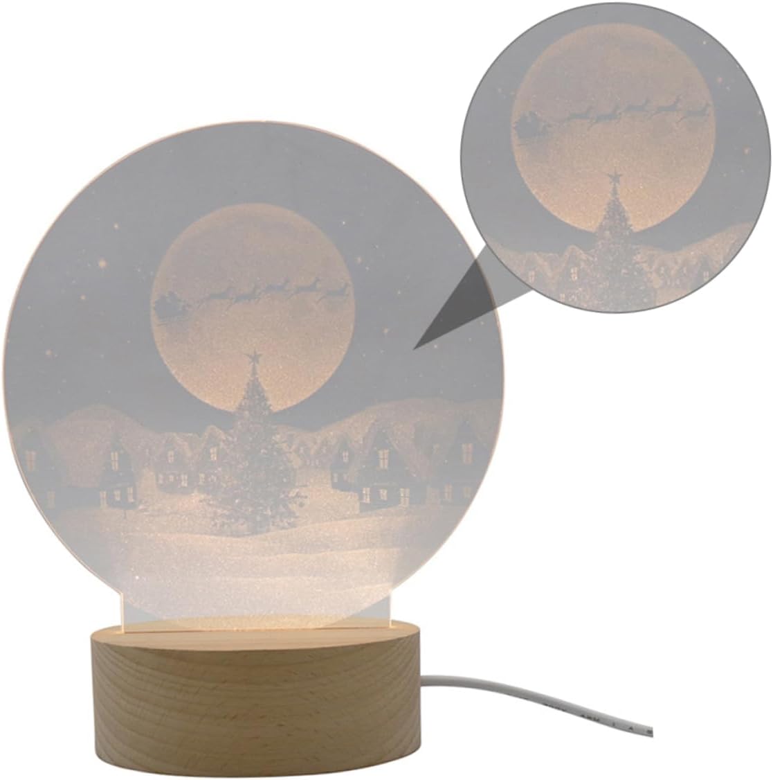 DOITOOL 3pcs Christmas Night Light Led Decorative Lamp USB Power Festive Xmas Design for Home Decoration Charming Adornment for Holiday Atmosphere