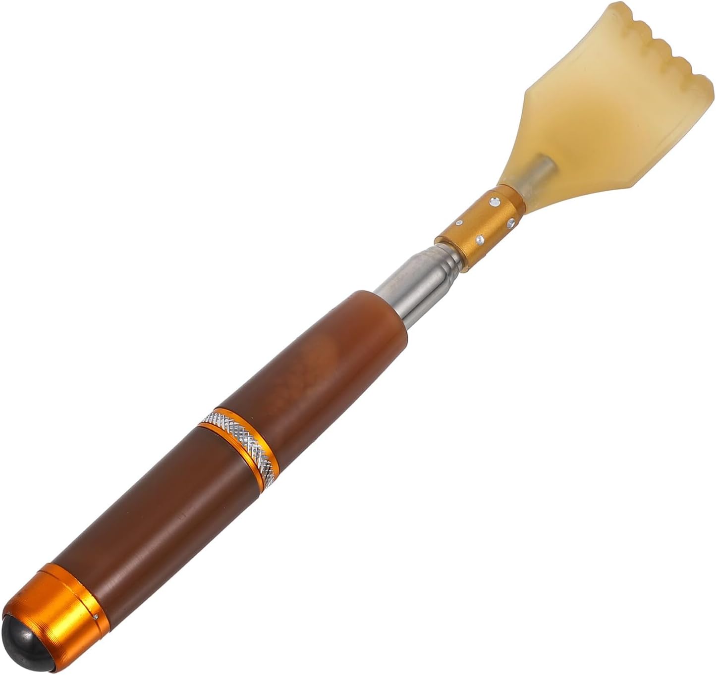 Dual-Headed Telescoping Back Scratcher Massager for Men and Women Portable Extendable Stainless Steel and Horn Material Tool for Body Massage Travel and Home Use Relieves Fatigue