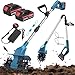 papasbox Cordless 21v Electric Tiller, Cordless Garden Rotavator With two batteries, 4 sets of durable steel cutlery, Brushless Garden Cultivator with 17cm Tilling Depth, 25cm Width for Garden, Yard