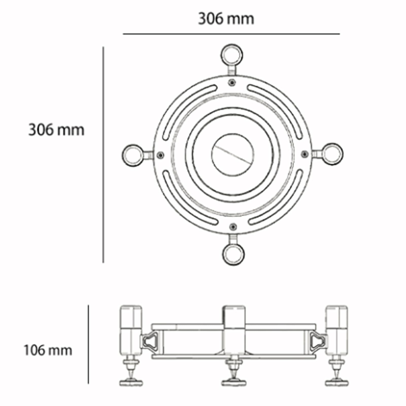Supporto per altoparlante, supporto da scrivania per subwoofer, design di posizionamento magnetico per grandi altoparlanti surround, fibbia decorativa a spacco