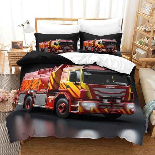 Housse de couette Pompiers 200x200 cm, cadeau idéal pour passionné - 3