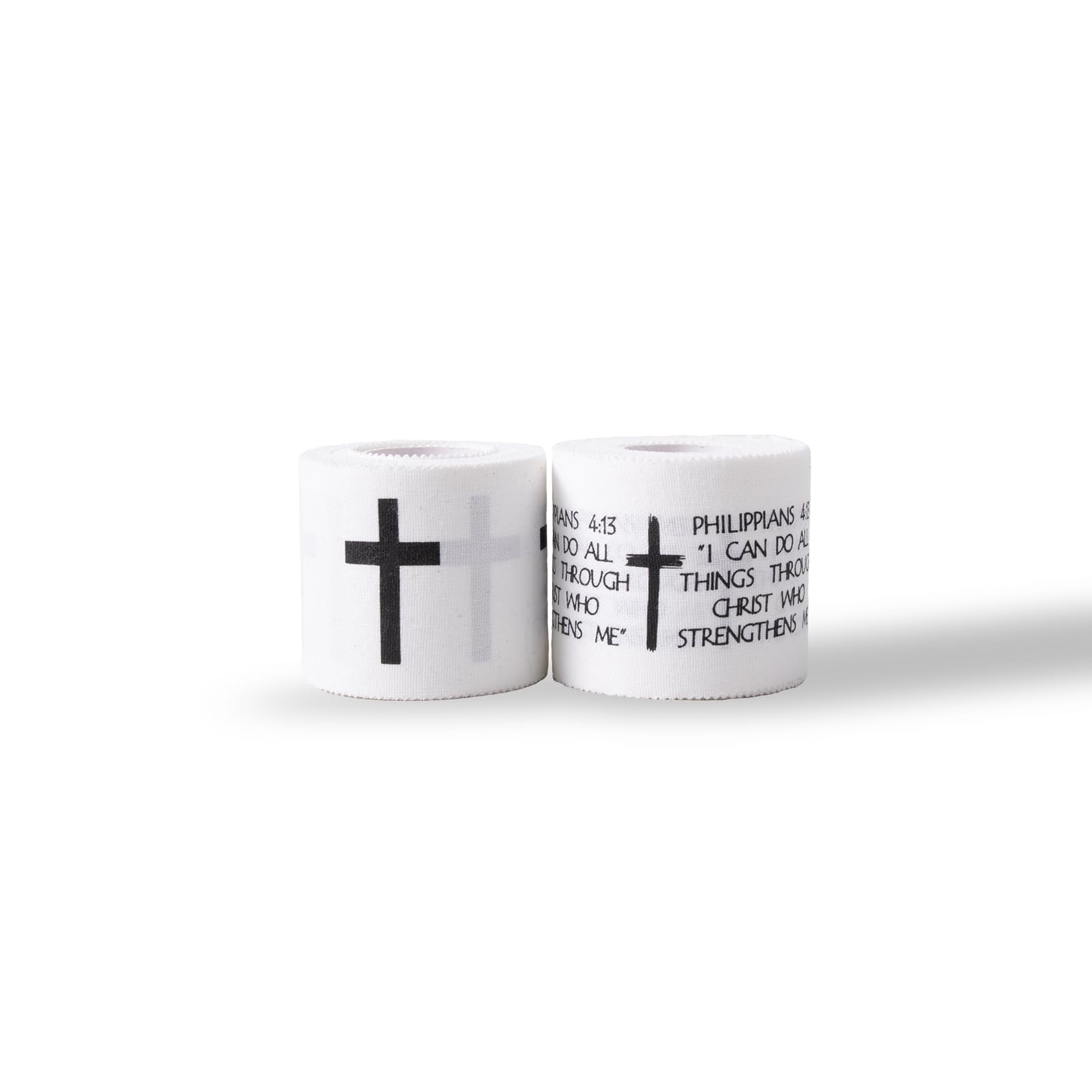2pcs Cross Christian Sports Tape with Jesus Bible Verse 2 X 23ft Cotton Wristbands for Basketball Football Soccer