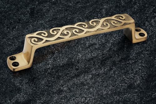 Image of Door Handle Cool Door Handles for Main Door Aluminum (7 Inch), Antique- Finish Door Handles for Home and Office for Wooden & Glass Door Handle, Pull Door Handle (Pack of 3 Pair, Leher)
