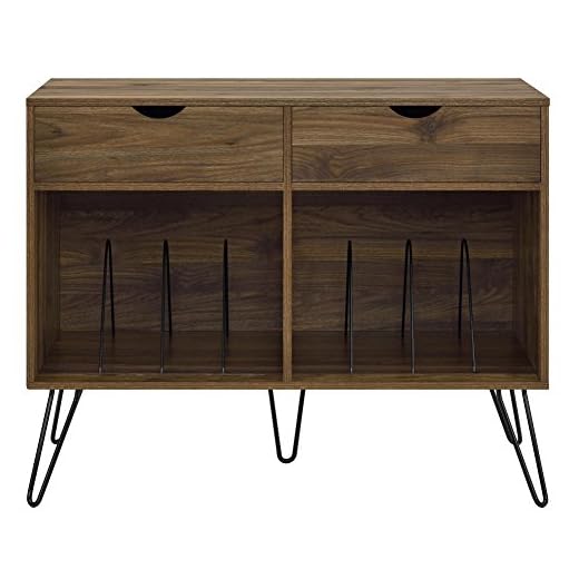 Novogratz Concord Turntable Stand, Double, Walnut