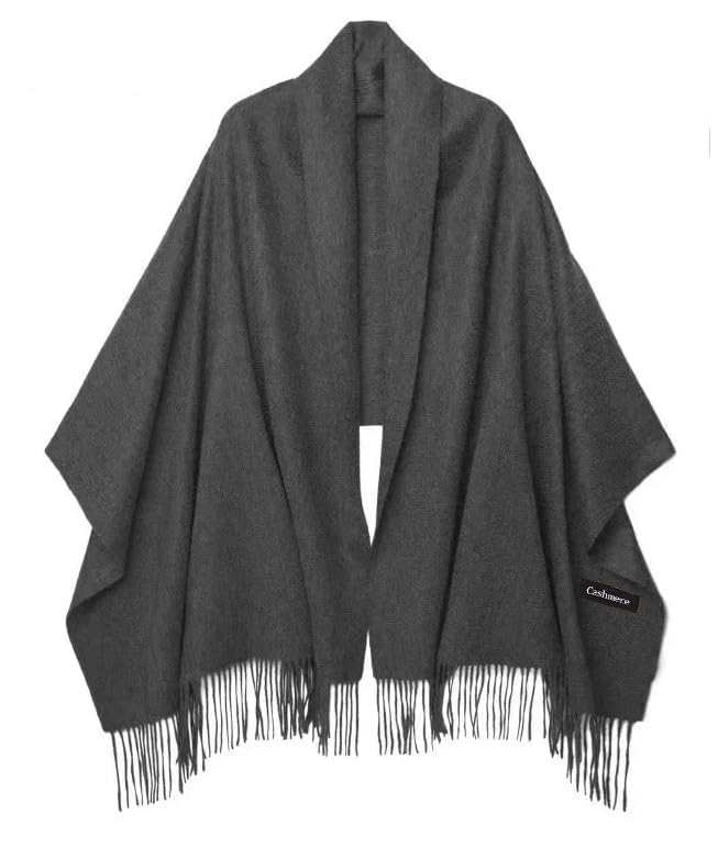 FairyCity Women's Pashmina Shawls and Wraps for Evening Dresses, Large Soft cashmere Wedding Shawl Solid Color grey2