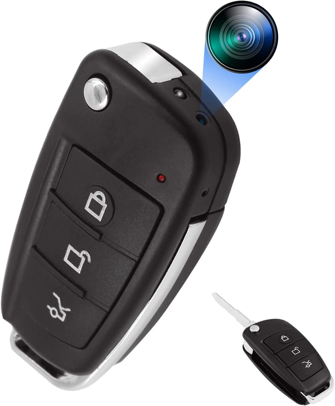 Asleesha Portable Mini Keychain Video Camera, New Version 1080P HD Small Security DVR Camera, Long Battery Indoor and Outdoor