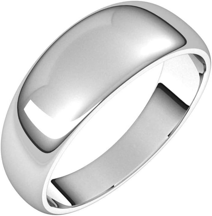 Jewels By Lux Custom Engravable 10K or 14K Yellow Rose or White Gold or 925 Sterling Silver or Platinum Half Round Tapered Classic Comfort Fit Wedding Ring Band For His and Hers