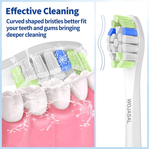Replacement Toothbrush Brush Heads Compatible with Philips Sonicare Electric Toothbrushes, for Snap-On System, Pack of 10, White