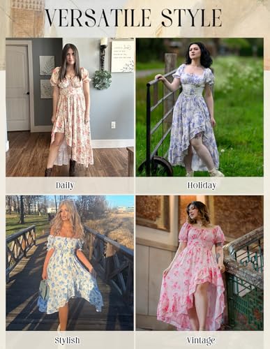 Image of Scarlet Darkness Corset Dresses for Women Summer 2026 Floral Wedding Guest Chiffon Sundress