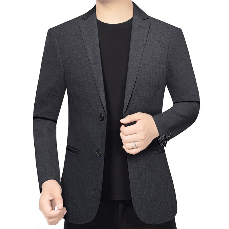 Mens Gray Casual Blazers Sport Coats Slim Fit Sport Jackets 2 Button Lightweight Suit for Wedding Prom Homecoming