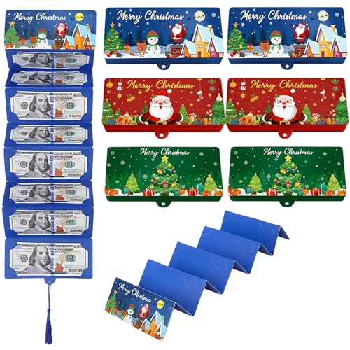 JazRvr 6 Stück Geldgeschenke Verpackung, Weihnachten Geldgeschenk Verpackung, Geldgeschenke Weihnachten, Christmas Cash Gift Envelope, Scheck Geschenk für Kollegen
