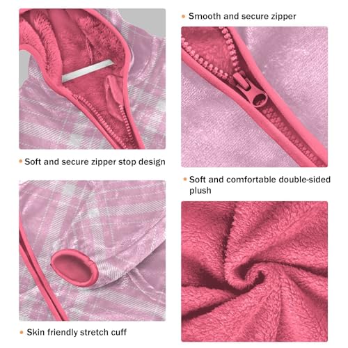 Buffalo Plaid Tartan Check Scotland Pink Sherpa Fleece Girls3