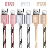 [Verschiedenen Farben] Die markante Farbe Roségold macht Ihr Kabel sich von zahlreichen gewöhnlichen farbigen Kabeln abheben. Elegantes Gold, eine nette neutrale Farbe für Ihre iphone-Geräte. Poliert Silber ist sehr geeignet für Menschen aller Altersgruppen. Die umsponnene Design sieht und fühlt sich nicht nur großartig, sondern auch verhindert Gewirr und erhöht die Festigkeit, bieten großartige Schutz für Ihre Kabel, verschleißfest, lange Lebensdauer.