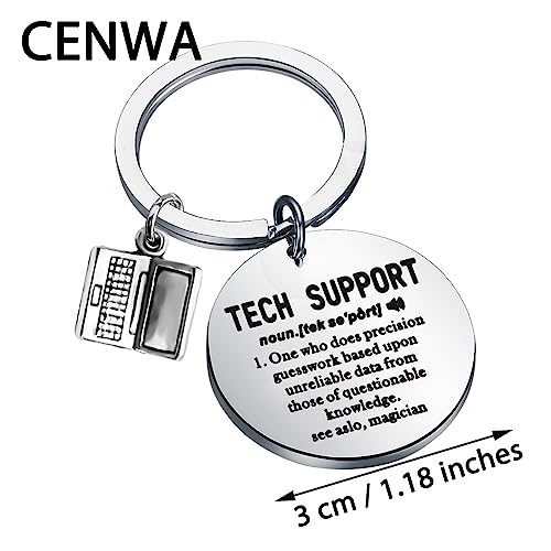 CENWA Tech Support Gift Computer Technician Gift Funny Tech Support Definition Keychain2
