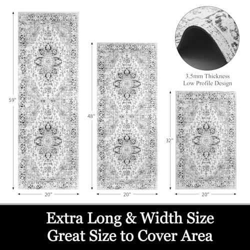 Moiavan 20”X32”+20”X48”+20”X59” Boho Kitchen Rug Sets 3 Piece With Rubber Backing Farmhouse Kitchen Mats For Floor Non Slip Easy To Clean Thin Kitchen Area Rug Floor Mat thumb #1