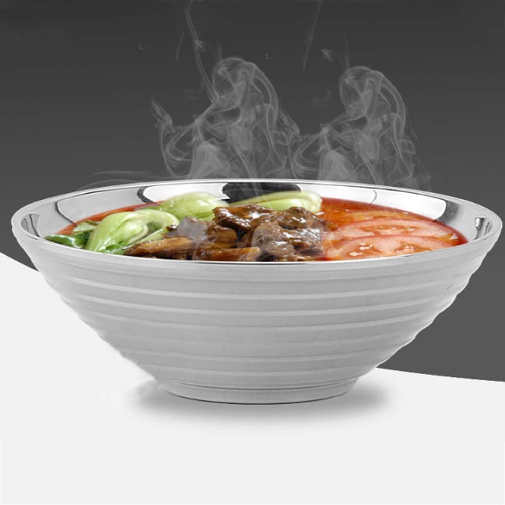 Cangad 麺鉢・丼 ラーメン丼 真空 断熱 ラーメン どんぶり 保温 保冷 ヌードル ボウル ステンレス鋼製 箸セットが付き (20CM)