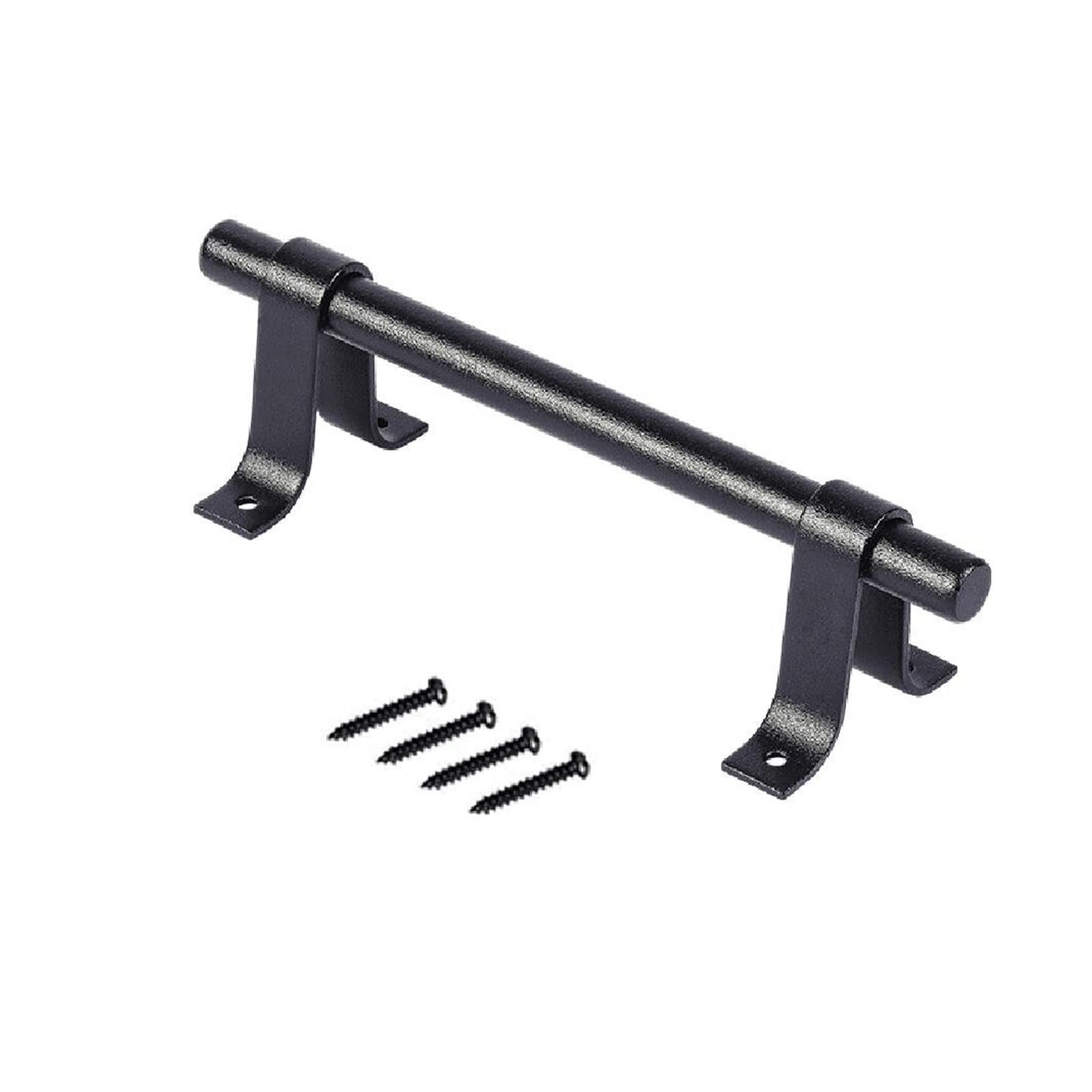 HJLIKE Door Handles Lacquered Black Carbon Steel Barn Door Handle Country Sliding Gate Pull Handle Wood Door Handles