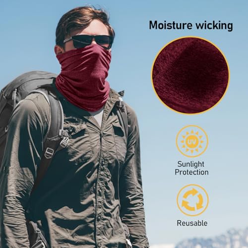 Image of TICONN Neck Gaiter Face Cover Scarf, Neck Warmer Breathable Sun & Wind-proof for Skiing Fishing Hiking Cycling