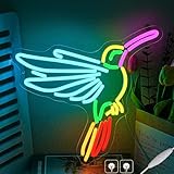 Colorful Bird Neon Sign for Wall Decor, Dimmable Bird Led Sign, USB Powered Colorful bird Neon Light for Bedrooms, Homes,Bird Shop Wall Decor