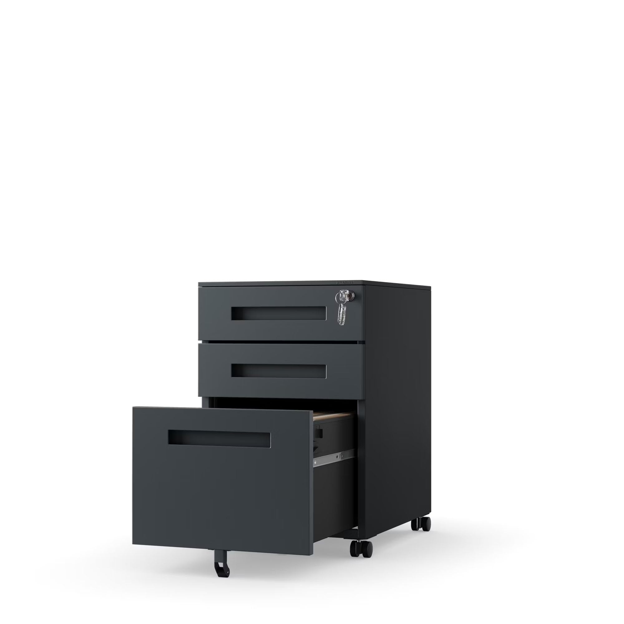 Jan Nowak Rollcontainer Bürocontainer Schubladenschrank Rollen 39x60x50 cm | Schreibtischcontainer, Rollwagen mit Schubladen, mobile Büroaufbewahrung für Unterlagen, Zubehör und Arbeitsplatzorganisation