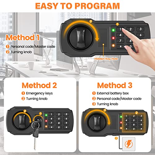Nebakne 71 Keys Fireproof Key Cabinet, Anti-Theft Key Lock Box With Key Tags, Adjustable Key Organizer Wall Mounted With Led Light For Car Office House Garage Rental Business #TOP7