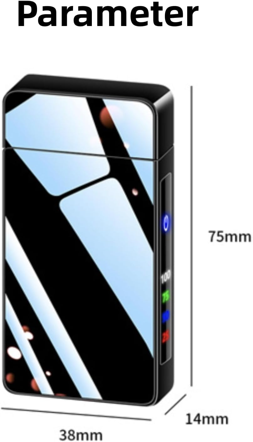 2-in-1 Dual Arc Jet Torch Lighter, Windproof Electric Plasma Lighter with LED Battery Indicator, USB Rechargeable & Refillable Butane, Present Packaging (Gas Not Included)