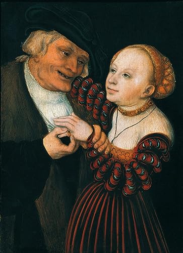 Poster sur toile Le vieil homme et la jeune femme pour votre salon