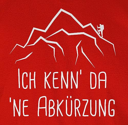 Foto von T-Shirt Herren - Hobby Outfit - Ich Kenn' da 'ne Abkürzung - XL - Rot - wandershirt Berg Shirts wandergeschenke Berge t - Shirt wanderbekleidung Hiking t-Shirts wandert-Shirt Wander Tshirts