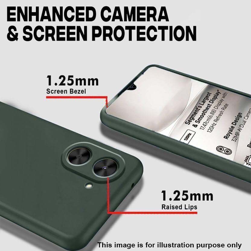 Image of Knotyy Back Cover for Realme C83 5G | Soft Micro-Fibre Lining Inside | Camera Protection Bump | Shockproof Back Cover Case for Realme C83 5G (Green)