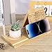 Wooden Triangle Book Stand with Drink Holder, Library Card Design Book Holder Page Rest, Night Stand Book Holder with Pen Slot, Gift for Book Lovers, Readers, Librarians, Writers
