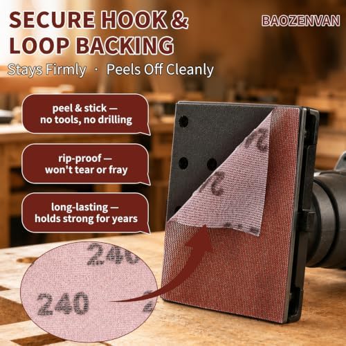 BAOZENVAN 1/4 Sheet Mesh Sandpaper 80 Grit, 4.5" x 5.5" Hook and Loop Sanding Sheets, 12 Pack, Anti-Clog for Palm Sanders, Woodworking, Drywall & Paint Sanding - 2