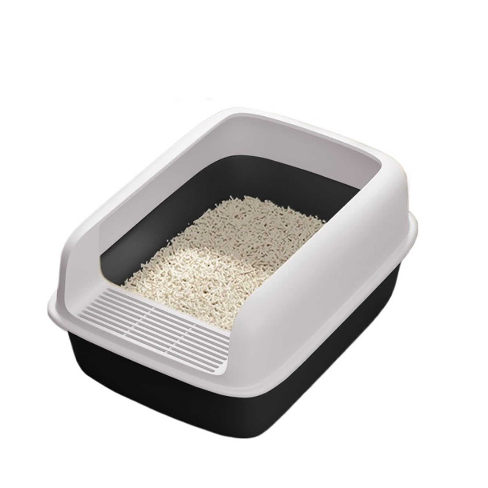 autopulente Lettiera for gatti grande staccabile con lato alto, antispruzzo, toilette for gatti, vassoio for gattini, facile da pulire, for interni grande(Svart)