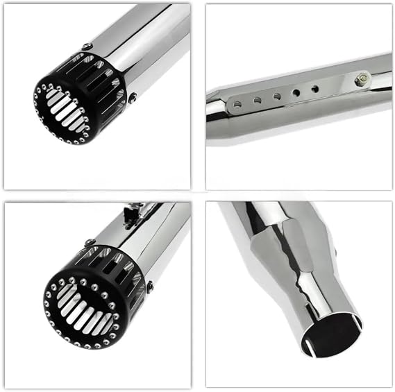 Motorcycle Slip-On Exhaust Muffler Pipe Fit For Harley Sportster XL 883 1200 72 48 Forty Eight Super Low(CHROME Exhaust)