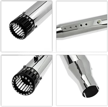 Motorcycle Slip-On Exhaust Muffler Pipe Fit For Harley Sportster XL 883 1200 72 48 Forty Eight Super Low(CHROME Exhaust)