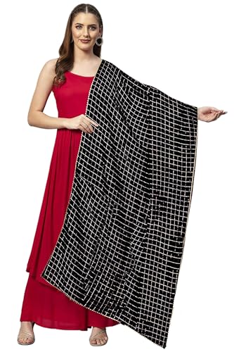 Chandrakala Chanderi Dupatta for Women, Shawl Scarf Wrap Chunni (D275-P)