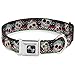 Buckle-Down Dog Collar Seatbelt Buckle Sugar Skulls Zarape Multi Color 18 to 32 Inches 1.5 Inch Wide (DC-W34561-WL)