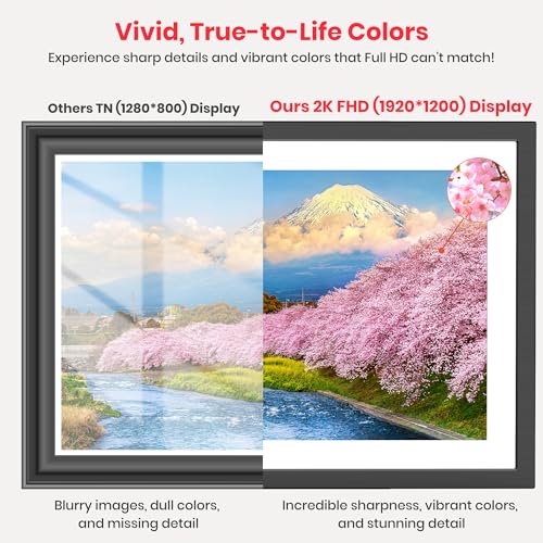 Image of 2K 64GB Frameo 10.1 inch Digital Picture Frame WiFi Electronic Photo Frame FHD 1920 x 1200 IPS Touch Screen Share Moments Remotely Anywhere Photo Gifts for Mother Dad Grandparents Christmas
