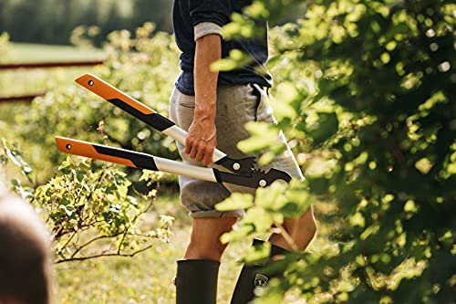 Fiskars Troncarami Con Lame Bypass Per Legno Verde, Sistema A Cremagliera Powergear X, Misura S, Diametro Di Taglio: 3,8 Cm, Lame In Acciaio Temprato, Lunghezza: 57 Cm, Nero/Arancione, LX92, 1020186 - 3